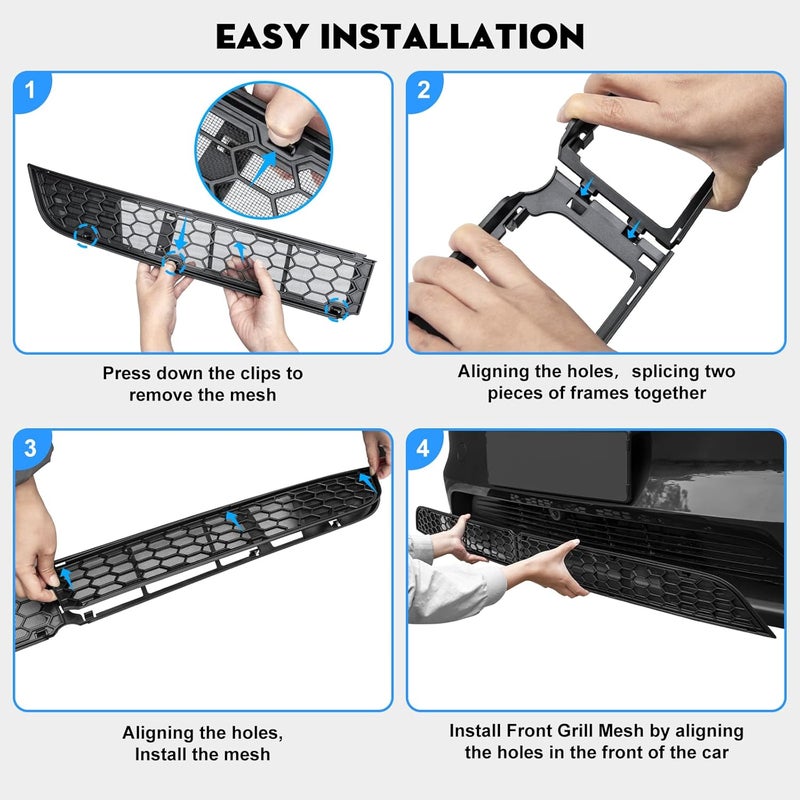KUNIST Grille Mesh Inserts for 2026 Tesla New Model Y Premium Front Air Inlet Vent Grille Cover Replacement for Tesla Model Y Juniper Accessories (Not fit 2026 Standard & Performance) - Image 2